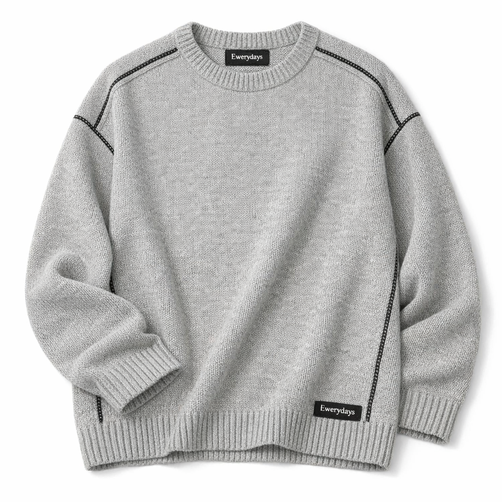 Ewerydays Contrast Stitch Knit Sweater
