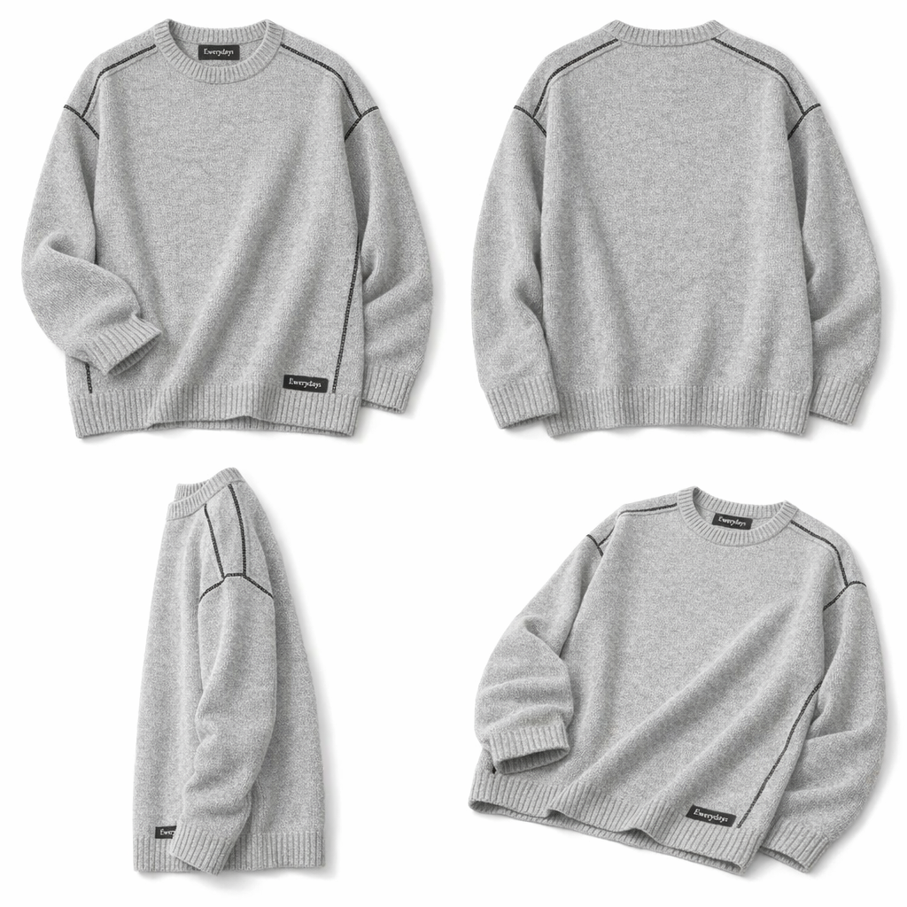 Ewerydays Contrast Stitch Knit Sweater