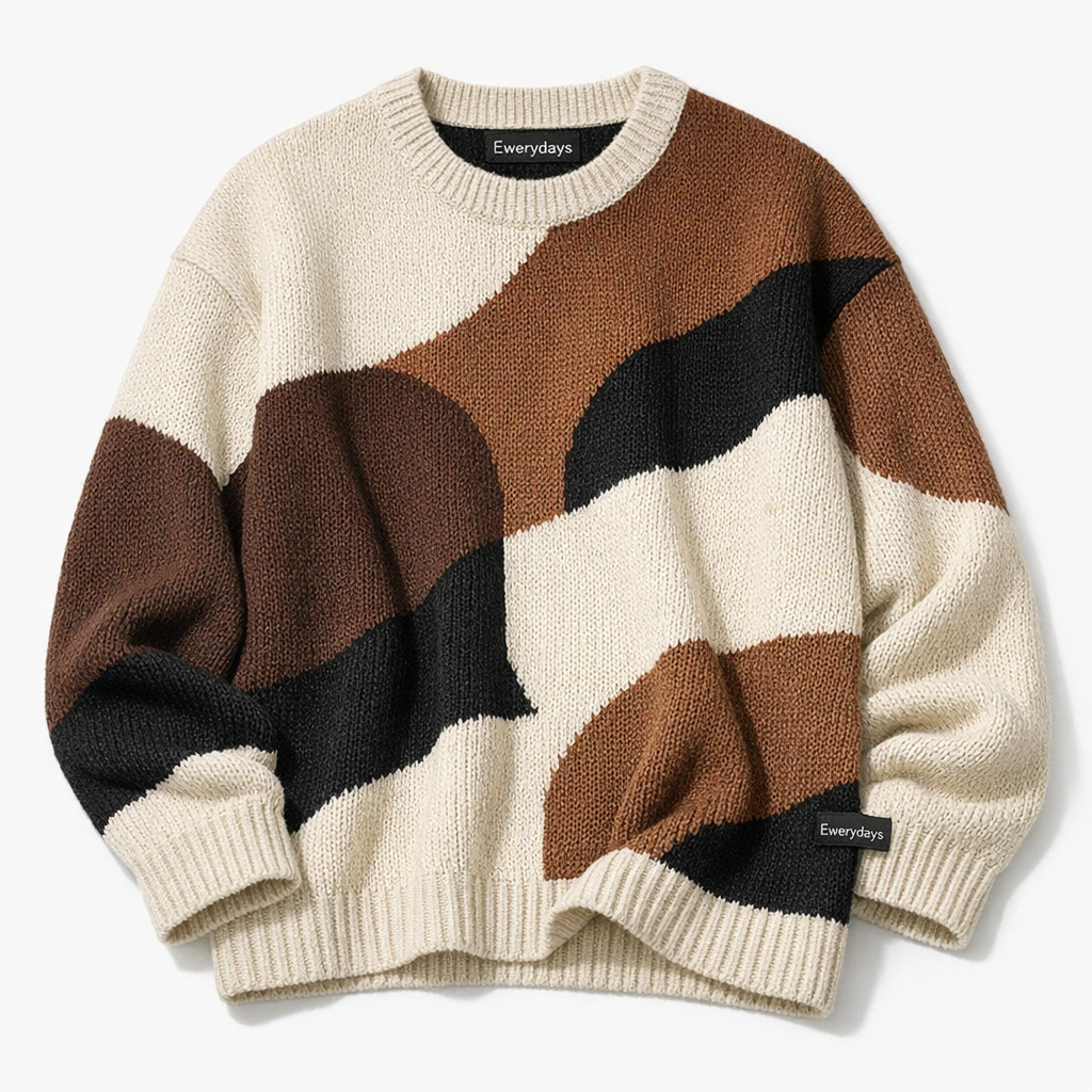 Ewerydays Abstract Graphic Knit Sweater
