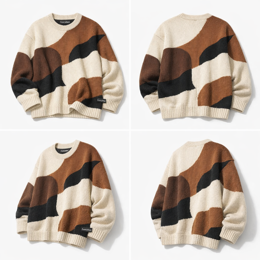 Ewerydays Abstract Graphic Knit Sweater