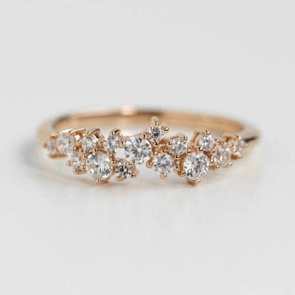 Ring AMBRE mit 3 Mikron Goldplattierung und Zirkonien