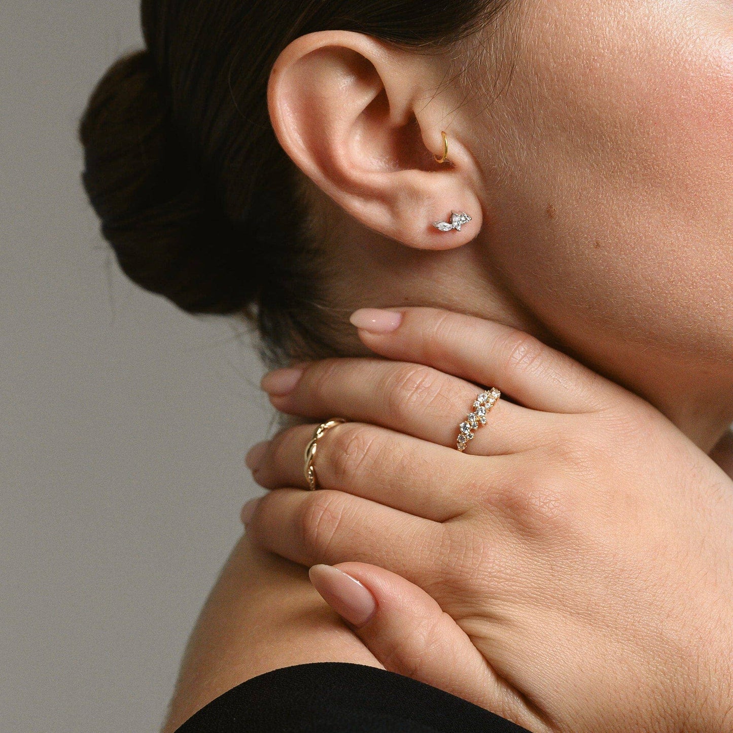 Ring AMBRE mit 3 Mikron Goldplattierung und Zirkonien